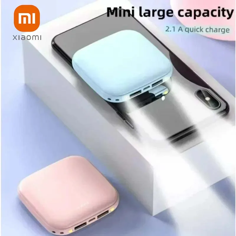 باور بانك صغير محمول سريع الشحن من Xiaomi بقدرة 10000/20000 مللي أمبير في الساعة وبنك طاقة ذو سعة كبيرة وإمداد طاقة خارجي رفيع للغاية لهاتف آيفون