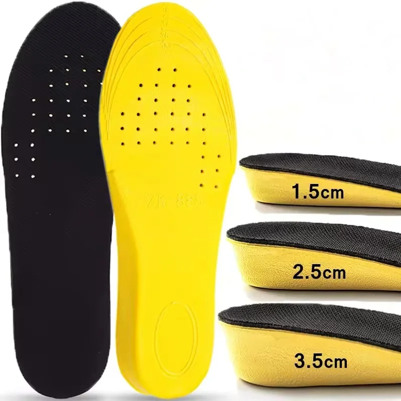 Invisiable Height Increase Insoles for Women Men Heel Lift Yellow Shoes Sole Pad Breathable Shock Absorption Feet Care Cushion image 2