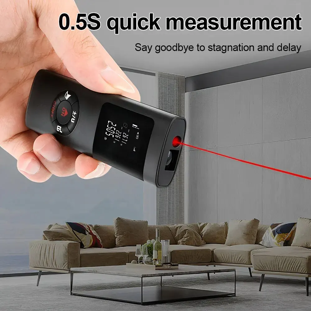 Mini Laser Distance Meter 40M 60M Measure Infrared Rangefinder USB Rechargeable Portable Handheld Laser Range Finder Tape