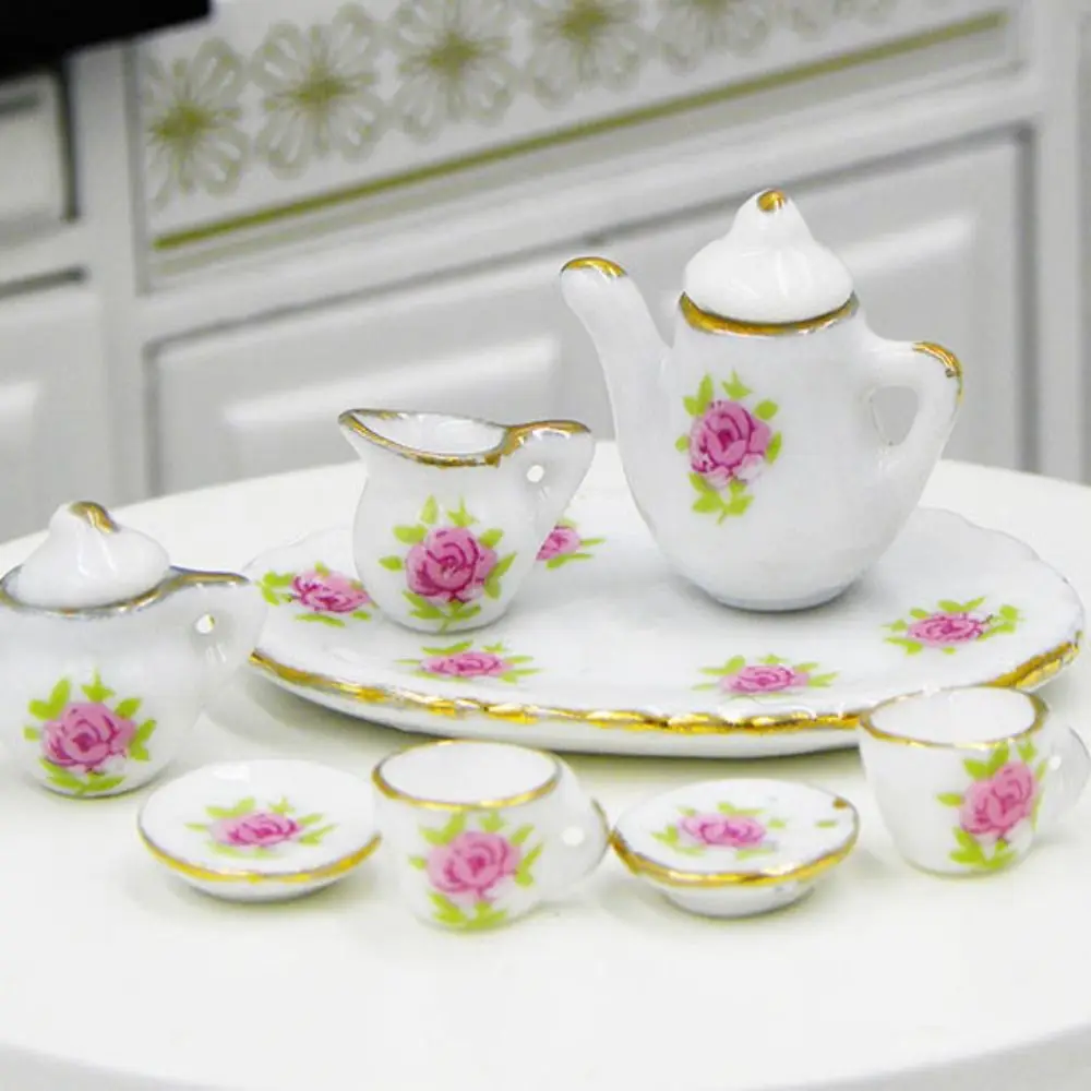 Mini Doll House Accessories Ceramic 10 Styles Pocket Tea Set Doll House Decoration for1/6 BJD Doll/for 11.5