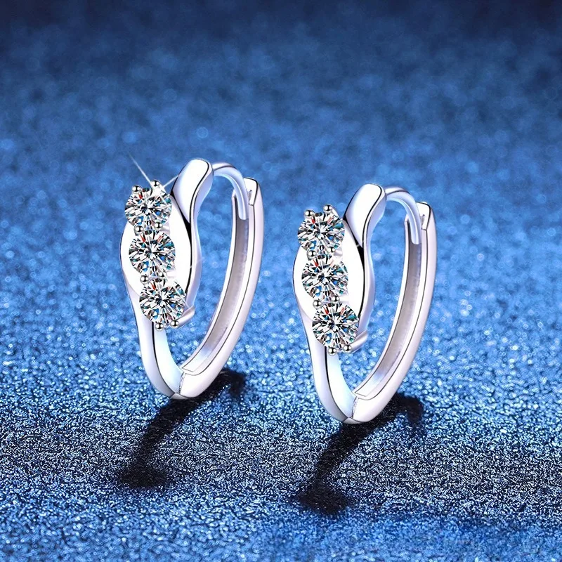 

S925 Sterling Silver Geometric Twist Hoop Earrings Modern Minimalist Ear Climbers Hypoallergenic Jewelry for Women