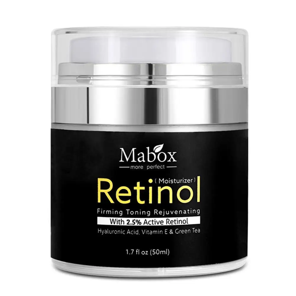 Mabox 50ml Retinol 2.5%Moisturizer Face Cream Hyaluronic Acid AntiAging Remove Wrinkle Vitamin E Collagen Smooth Whitening Cream