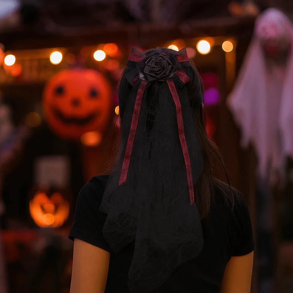 

Creative Breathable Halloween Hairpin Fashion Elegant Gothic Head Veil Comfortable Black Hair Accessories Outfits