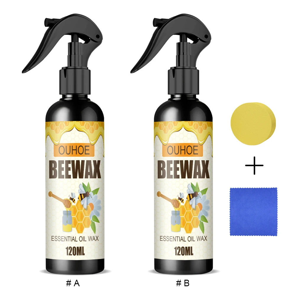 120ml Natural Micro-Molecularized Beeswax Spray Waterproof Multipurpose Wear Resistant for Wooden Furniture Floors