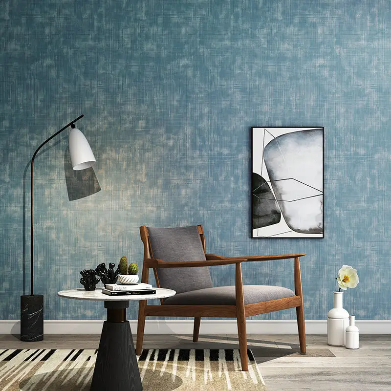 Simple Fashion Solid Color Peacock Blue Wallpaper Bedroom Living Room Tv Background Plain Papel De Parede Silver Texture Mural