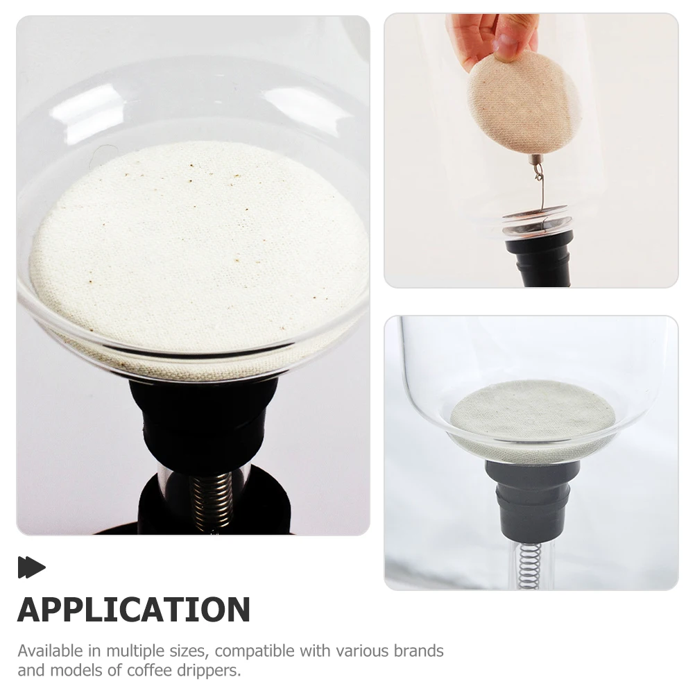 

Coffee Syphon Cloth Filter Replacement Perfect Fit Reusable Portable Easy Clean Round Filter for Coffee Dripper Pot Tool