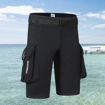 Oulylan 남성용 네오프렌 스쿠버 다이빙 반바지, 포켓 테크 반바지, 잠수복, 스피어피싱, 서핑, 카누, 카약, 3mm 