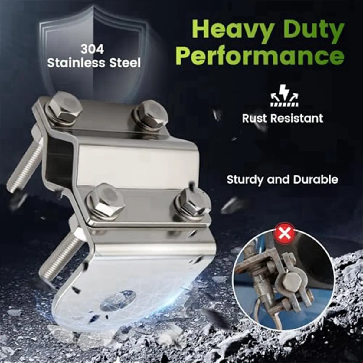 A20I Walkie-Talkie Vehicle Antenna Base, Tube Clamp, Edge Clip Antenna Luggage Rack, Stainless Steel Tube Clamp