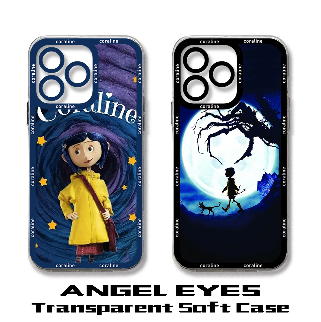 Anime C-Coralines Phone Case For iPhone 16 15 14 13 12 11 Mini Pro Max X XR XSMax 7 8 Plus SE20 Transparent Cover