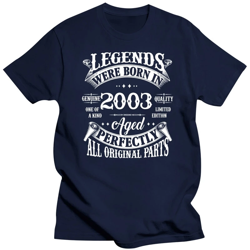 20th Birthday Tee Vintage Legends Born In 2003 20 Years Old T-Shirt Gifts Sayings Quote Graphic Outfits Short Sleeve Blouses