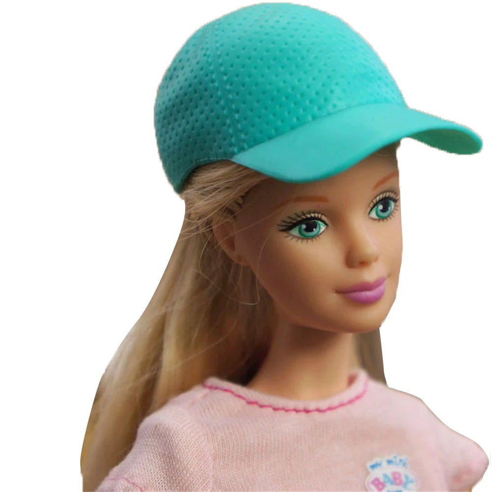 NK 1 Pcs Fashion Hat For Girl 1/6 Doll Modern Cap Baseball Hat Green Sport  Cap  For Barbie Doll Accessories Toys