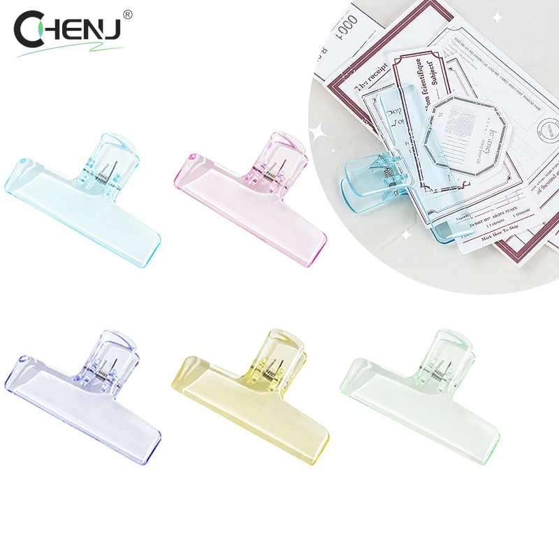 1pcs Simplicity Paper Clip Transparent Visiable Acrylic Clip Scrapbook Sticker Storage Clip Student Supplies Lovely Stationery