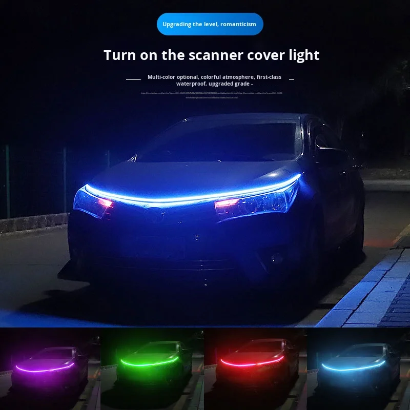New 12V White Flexible LED Strip Light Long Auto Atmosphere Lamp Flashing Universal Car Daytime Running Lights Decoration