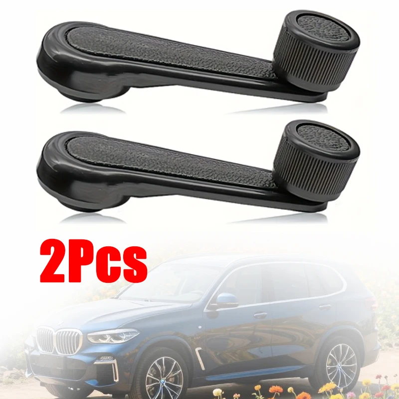 2Pcs Car Window Regulator Crank Handle Manual Window Crank With Bushing & Spring Universal Auto Interior Replacement Accessory