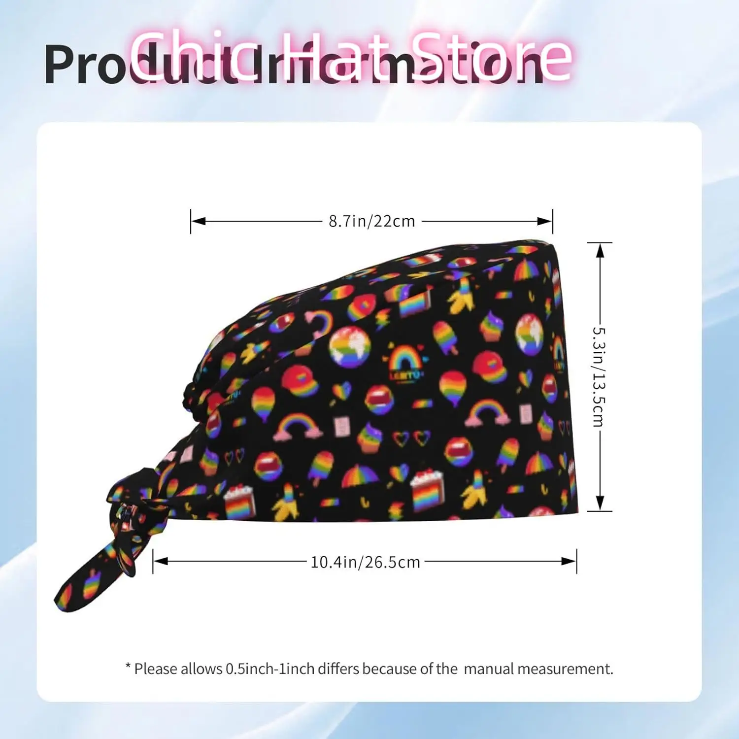 قبعات العمل الكرتونية لليوم الفخر مع عصابة رأس قابلة للتعديل وربطة خلفية وقبعة صغيرة #3