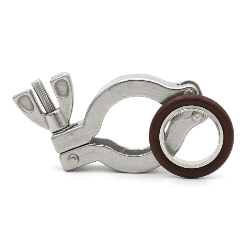 1Pc KF10 KF16 KF25 KF40 KF50 Flange 304 Stainless Steel Vacuum Clamp Quick Pipe Fitting With 304 Bracket FKM O-ring