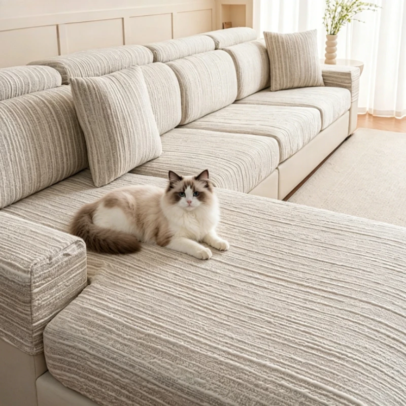 1/2/3 Seater Premium Winter Thermal Cat Proof Sofa Cushion Cover Durable Summer Elastic Couch Cover Chaise Seat Protector