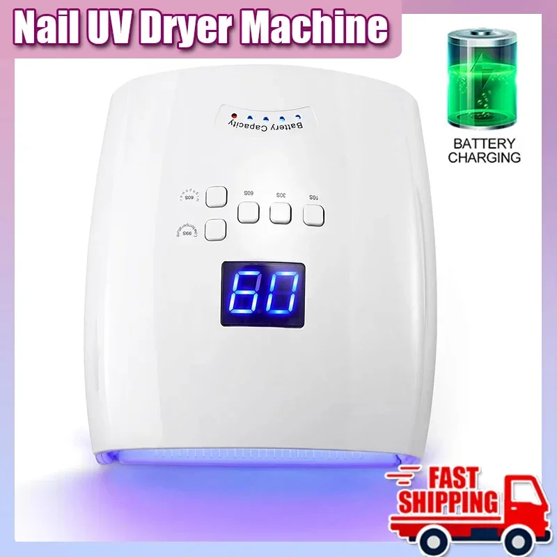 

Rechargeable UV LED Nail Lamp 66W Lamp for Manicure with LCD Screen 4 Timer Settings Nail Art Manicure Tools for Home and Salon