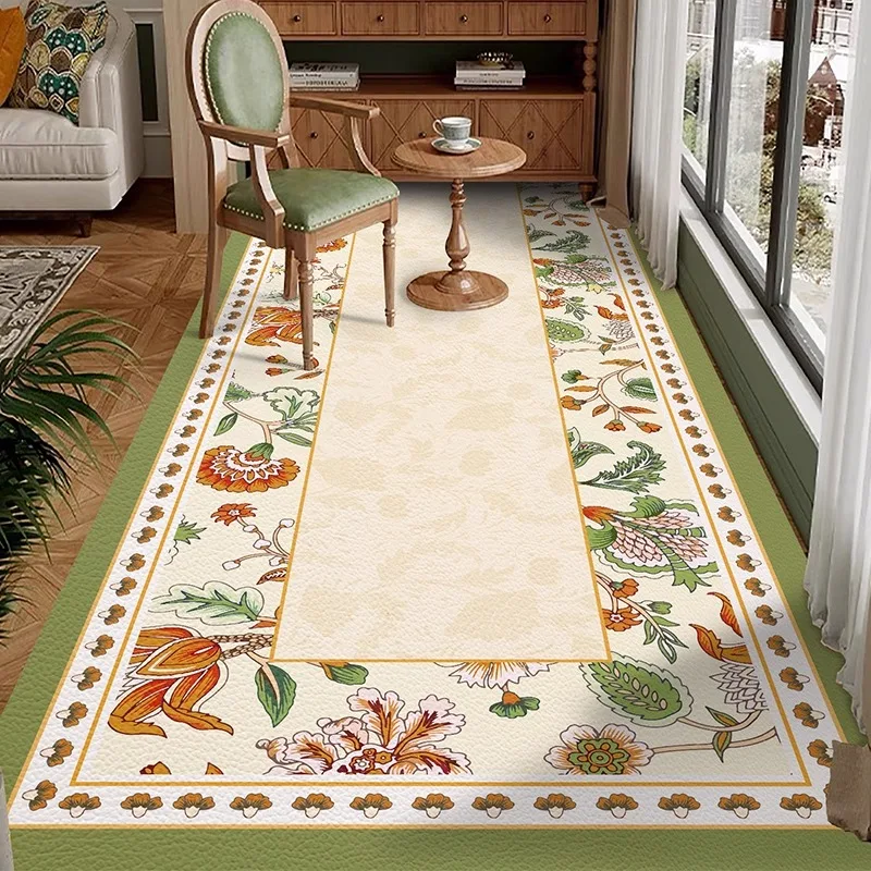 Nordic Pastoral Style Carpet PVC Leather Kitchen Floor Mat Oil-resistant Anti-slip Rugs Home Washable Waterproof Balcony Rug 양탄자
