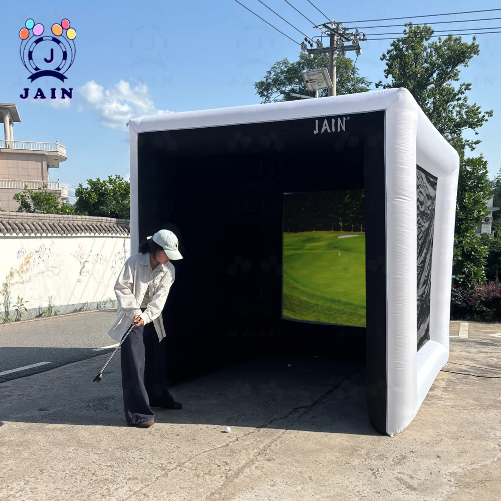 

Oxford Inflatable Golf Practice Enclosure Golf Hitting Net With Blower Inflatable Golf Tranining Equipment For Indoor Activities