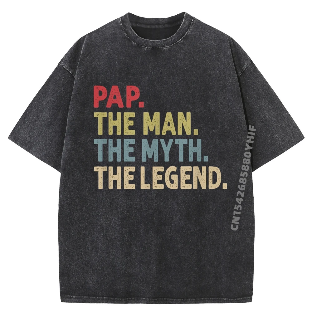 

Pap The Man The Myth The Legend Grandpa Father Day Милая футболка большого размера Ограниченное время Специальная рубашка Уличная стираная одежда