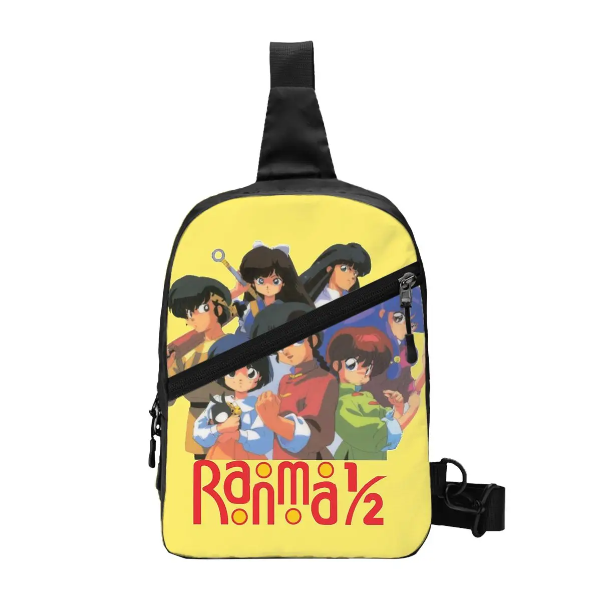 Ranma 1/2 Saotome Pig Girls Chest Bag Men Sling Crossbody Backpack Chest Bag Travel Hiking Daypack Shoulder Bag