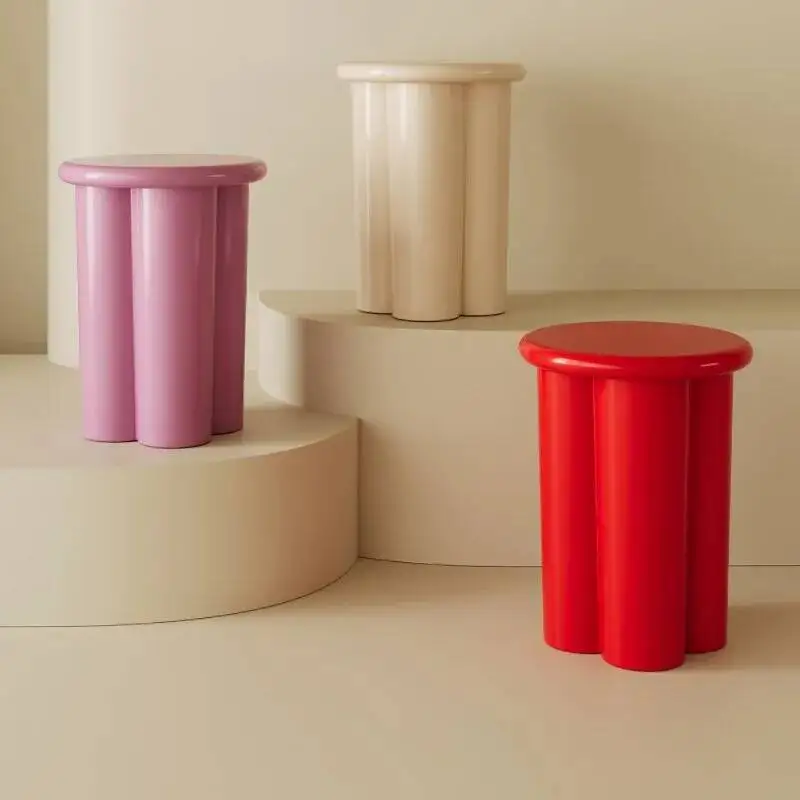 Retro Cylinder-Spliced Side Table - Living Room Sofa Round End Table, Designer Decorative Storage Coffee Table for Home