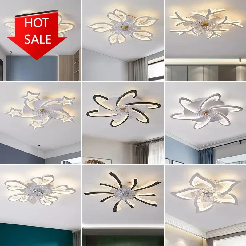 

2025 Modern Ceiling Fans With Lights, Fan Lamp With Remote Control, 3 Color Fan Lighting, Petal Ceiling Fan For Bedroom/Living R