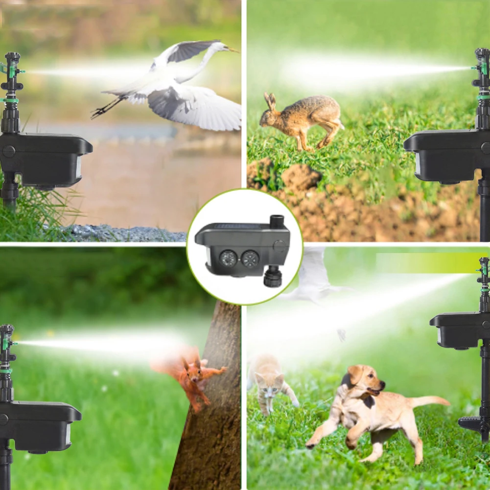 

Motion Activated Sprinkler Scaring Away Wild Animals Solar Powered Water Sprayer Animal Repeller Sprinkler for Gardens Courtyard