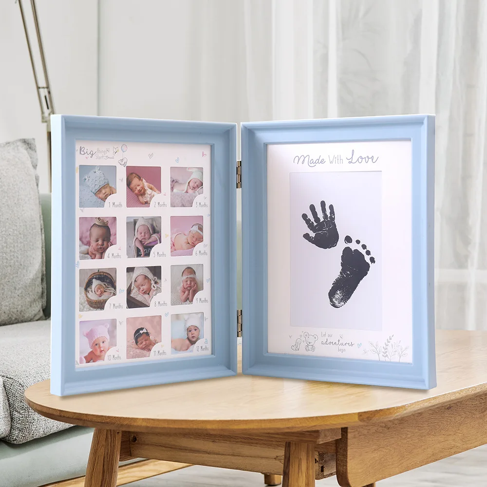 The First Year Baby Keepsake Frame 0-12 Months Milestone Pictures Photo Frame Souvenirs Infant Growing Memory Gift