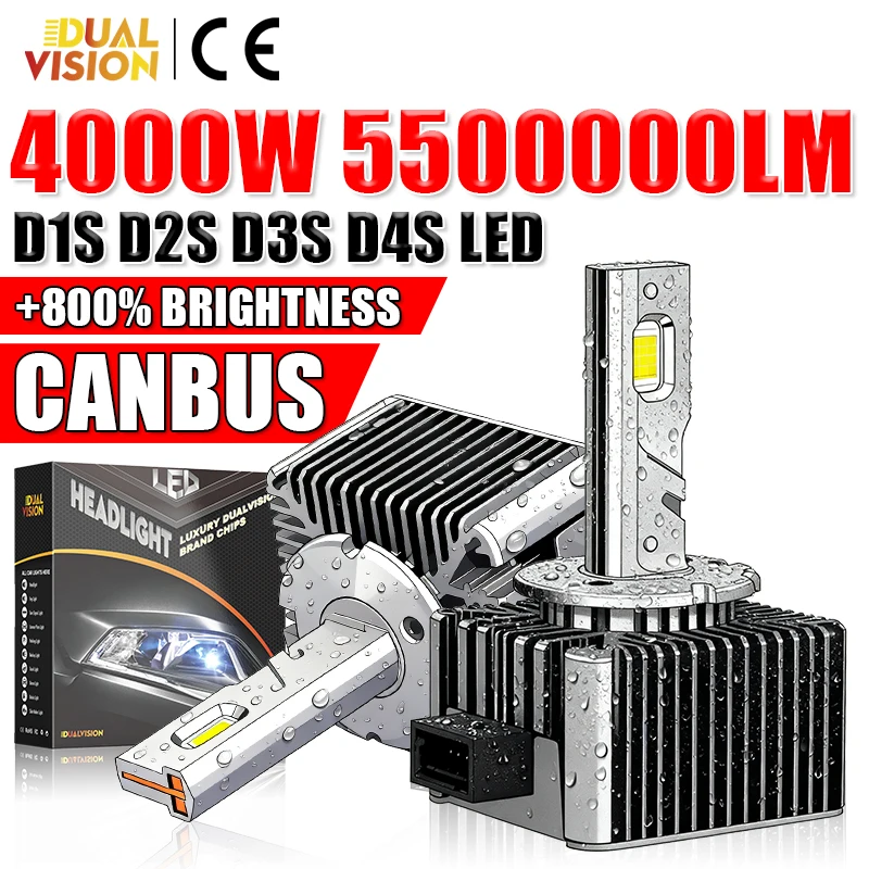 

D3S LED Headlight Bulbs D Series 4000W Super D2S D3S D4S D5S D8S 6000K 4300K 8000K 30PCS CSP Car Light Turbo HID D1R D2R D3R D4R