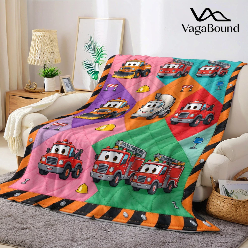 Plow Fire Mixer Tow Flannel Blanket Perfect for Sofa Office Bed Travel Sleep Read Relax Camping Four Season Use
