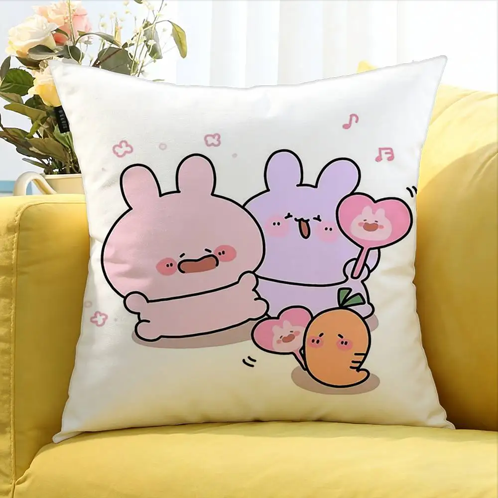 cute Rabbit Asamimichan Cartoon   Various Sizes Square Pillow Case For Car Home Bedchamber Decor