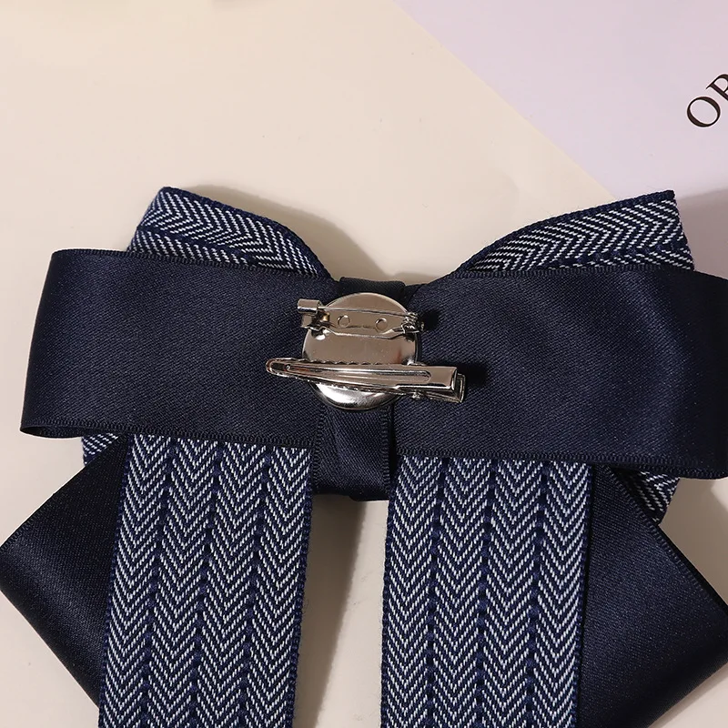 Versatile Fabric Bow Brooch Rhinestone Ribbon Bow Tie Oversized Fabric Brooch Women'S Professional Bow Tie