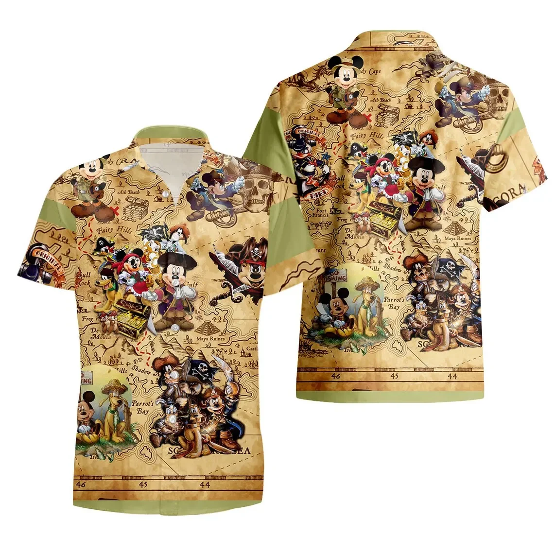 Disney-camisa hawaiana Vintage del reino Animal, camisa de Mickey Safari, camisa de viaje de Safari