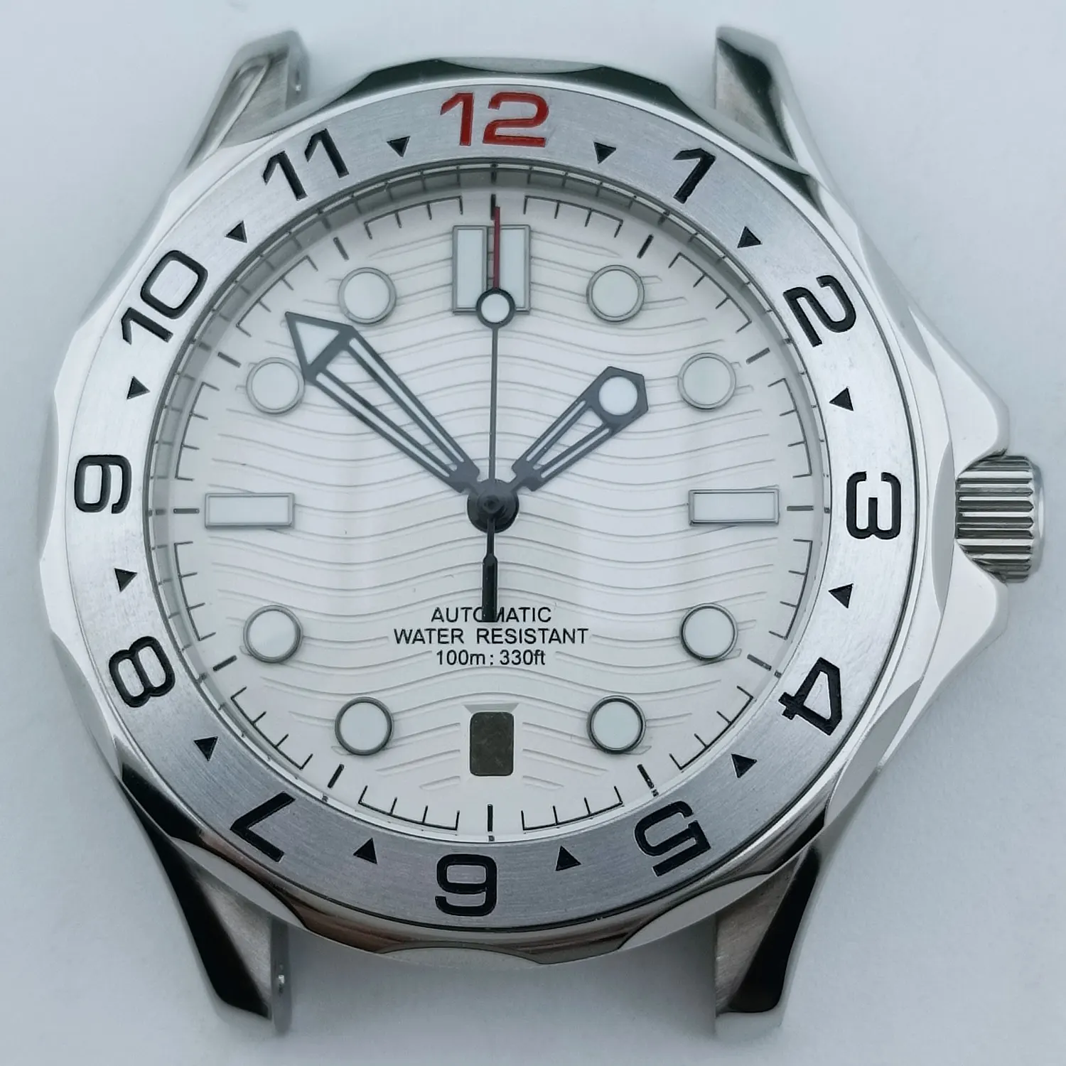 42 мм NH35 часы для дайвинга для дайвинга корпус из нержавеющей стали с сапфиром для NH35 NH36 автоматический механизм 10 бар водонепроницаемый прозрачный задний корпус