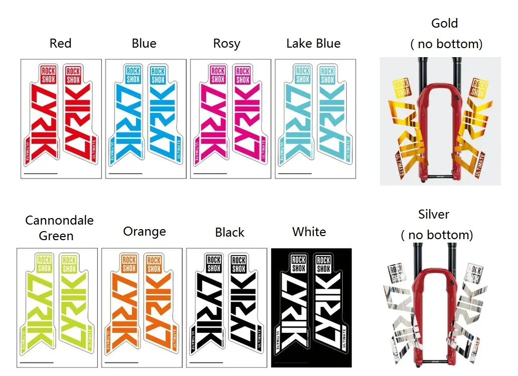 Front Fork Stickers for 2020 ROCK SHOX LYRIK Ultimate Transparent Bottom MTB Road Bike Cycling Replacement Decals