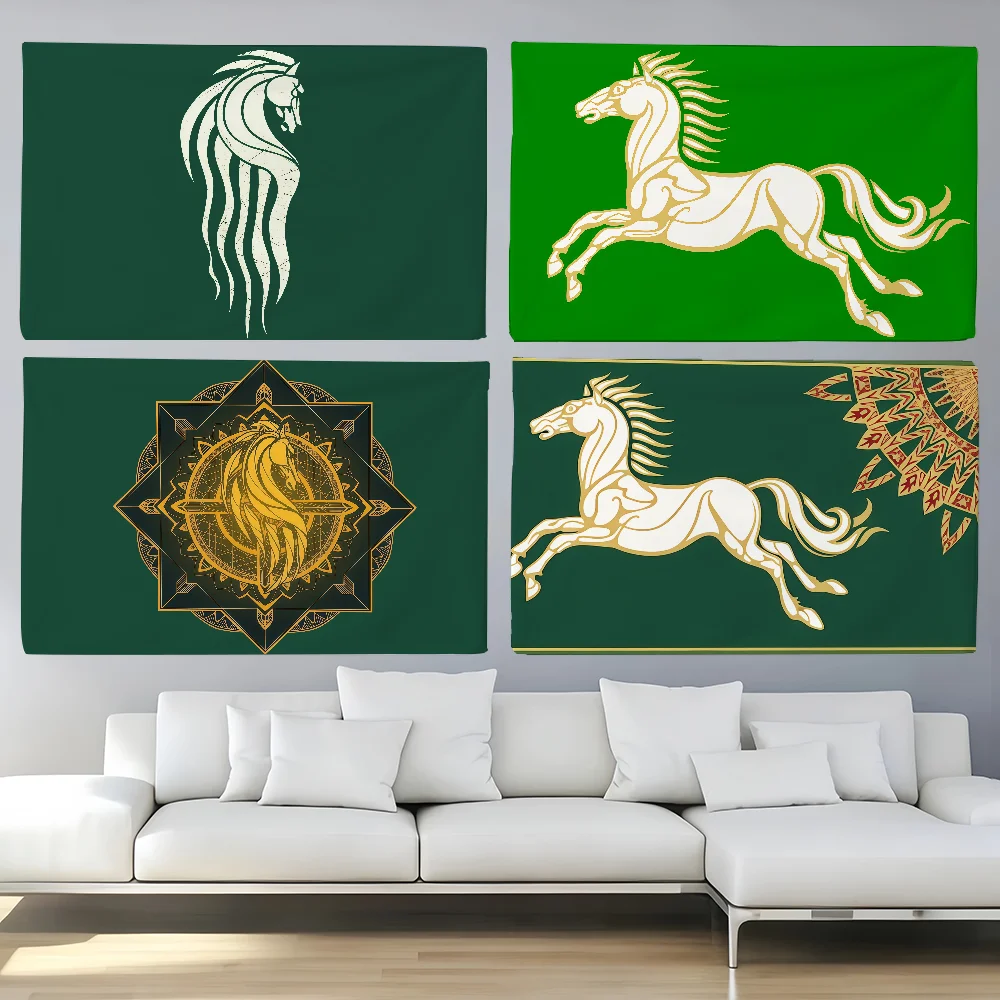 Art The Kingdom of Rohan Horses  flag For Bedroom Living Bar Garden Outdoor Active  Decoration Background And Concert