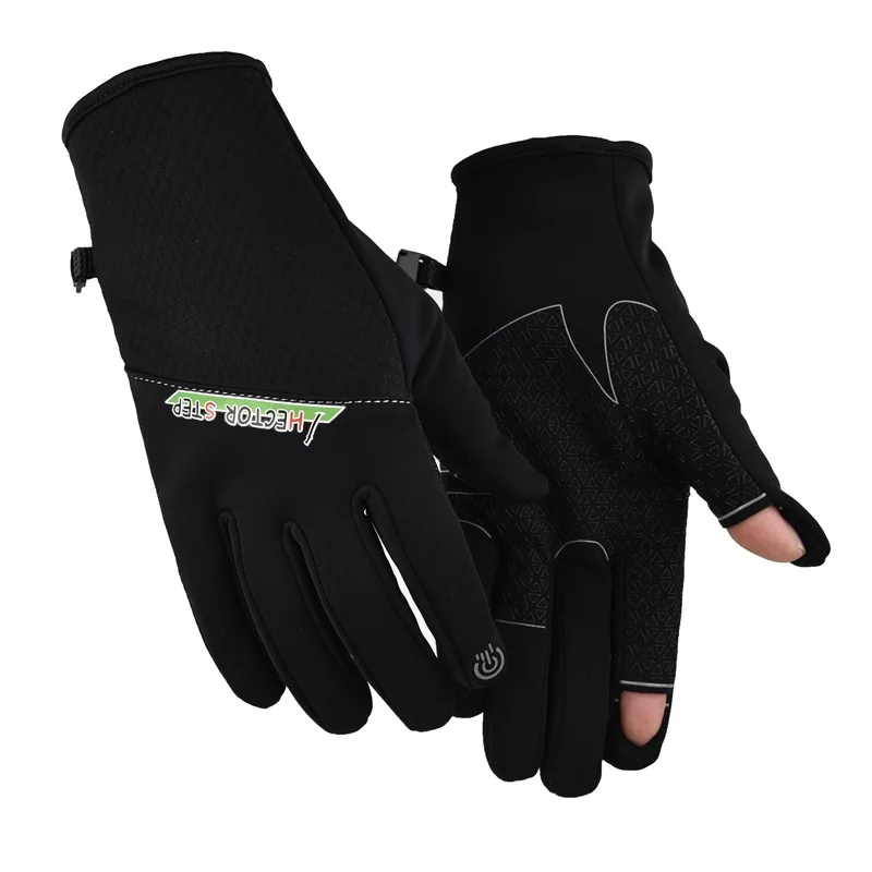 Winter Fishing Gloves 2 Finger Flip Full Finger Protection Anti-slip Outdoor Hiking Camping 낚시  Angling Gloves Men Women