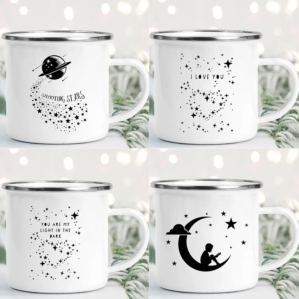 Night Star Sky Creative Enamel Coffee Tea Mugs Home Party Beer Drink Juice Cocoa Cup Adult Child Breakfast Milk Mug Holiday Gift