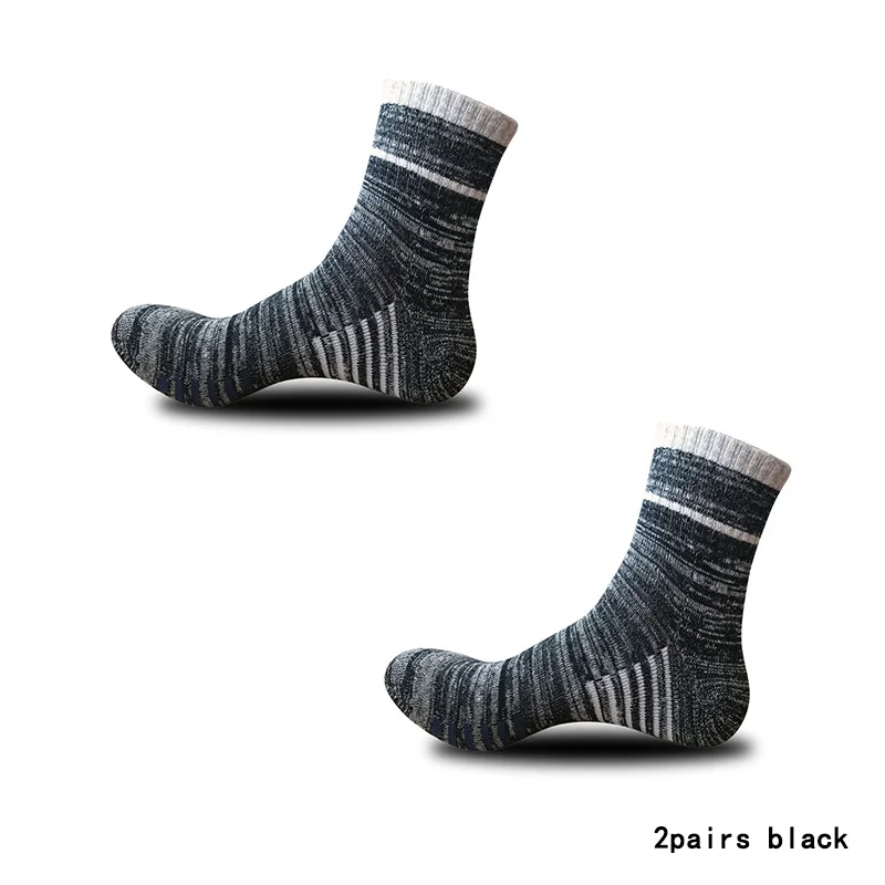 2Pairs/lot High Quality Cotton Men Socks Breathable Casual Autumn Winter Soft Fitness Compression Middle Tube Male Socks