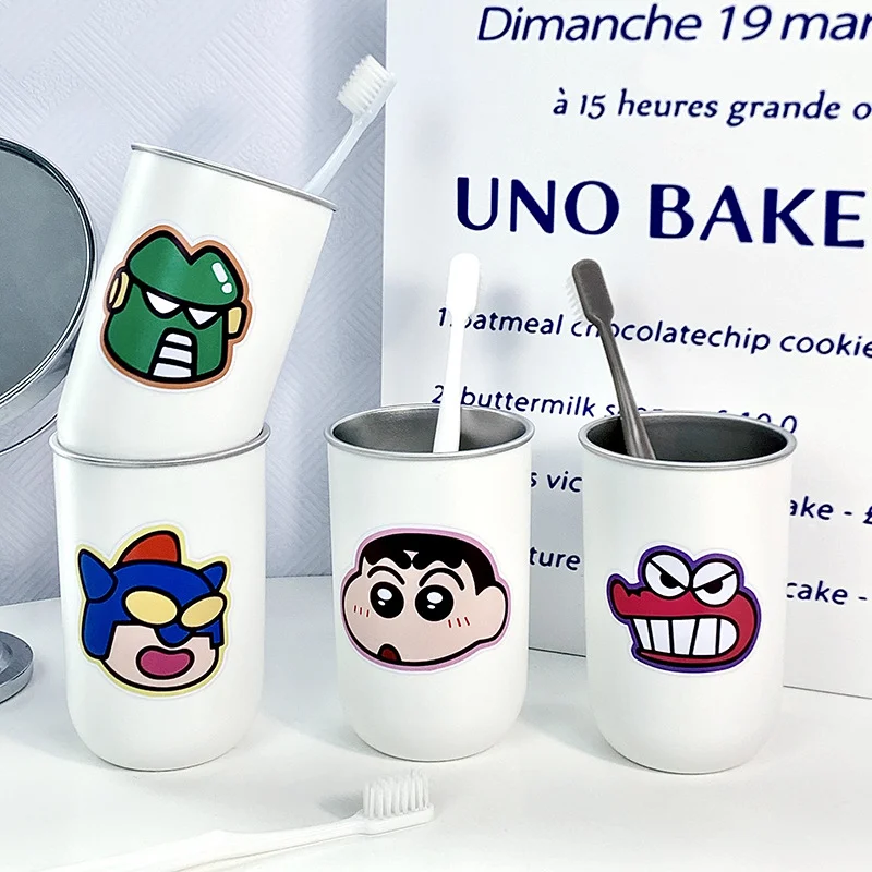 Picture 3: Brushing teeth, drinking water cup, cute and simple cartoon stainless steel couple teeth cup, student couple mouthwash cup