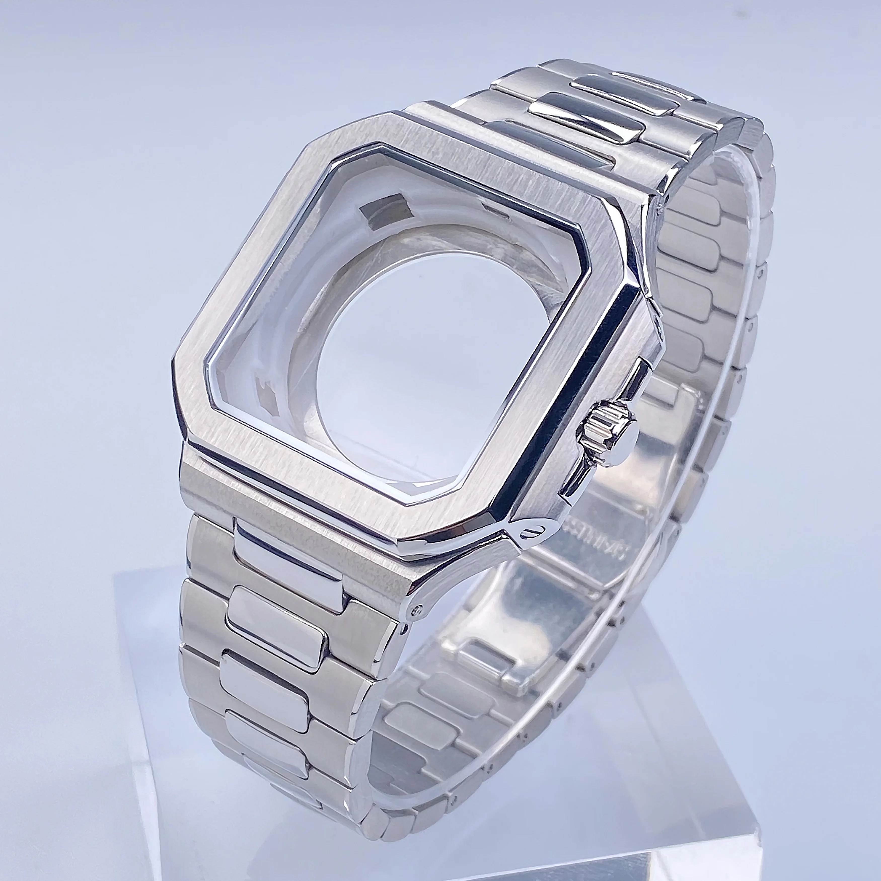 

NH35 Square Case 37.5mm Stainless Steel for PP CUBITUS Parts Replacemet fit NH35 NH36 NH70 Caliber 29.5mm Date Dial Accessories