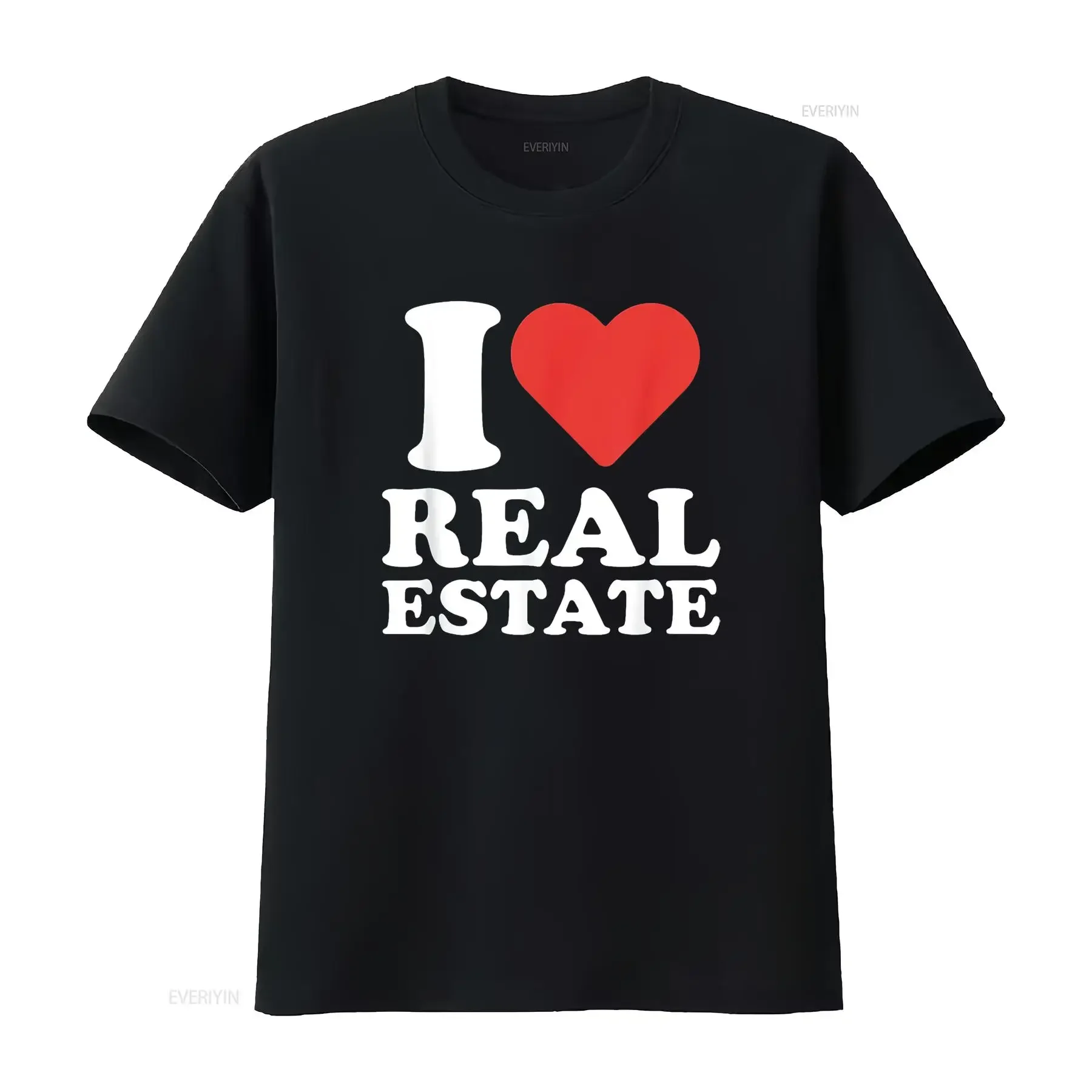 Womens I Love Real Estate For Realtors T Shirt Black 2XL vintage Washed Stretched streetwear Soft Versatile graphic Unisex