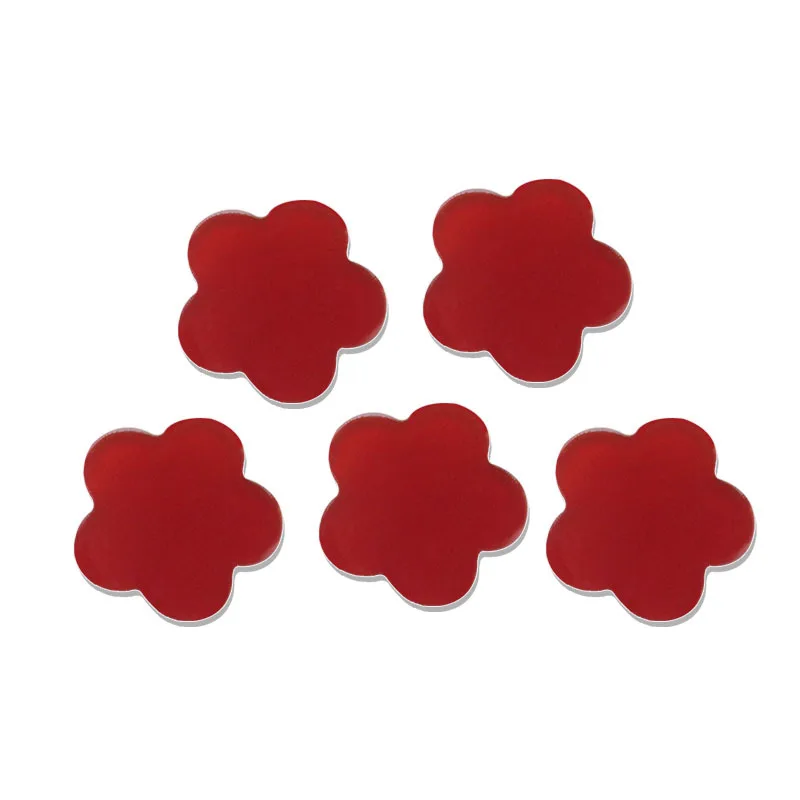

100PCS/Lot 10*10*1.5mm Five Leaf Flowe Shape Natural Red Agate For Pendant Necklace Ring