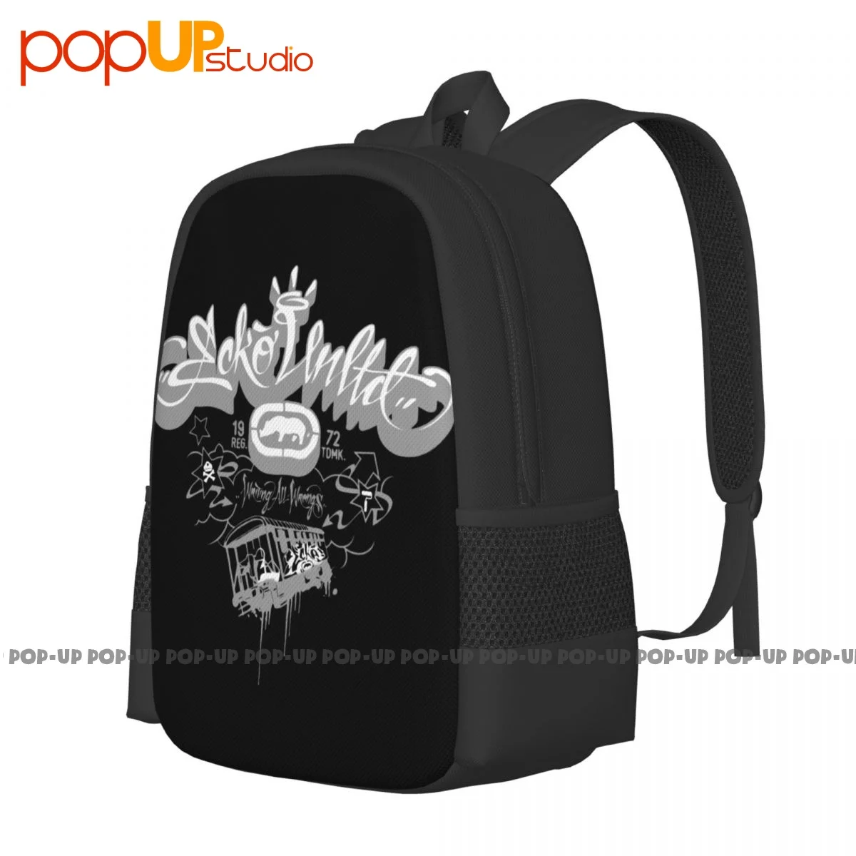 Ecko_Unltd Graphic Backpack Large Capacity School Softback Shopping Bag Outdoor Running