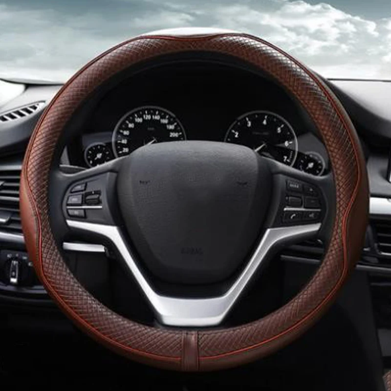 

38cm Premium Leather Car Steering Wheel Cover for Great Wall GWM Tank 300 500 Tank 300 TANK 500 Anti Slip Auto Decor Accessories