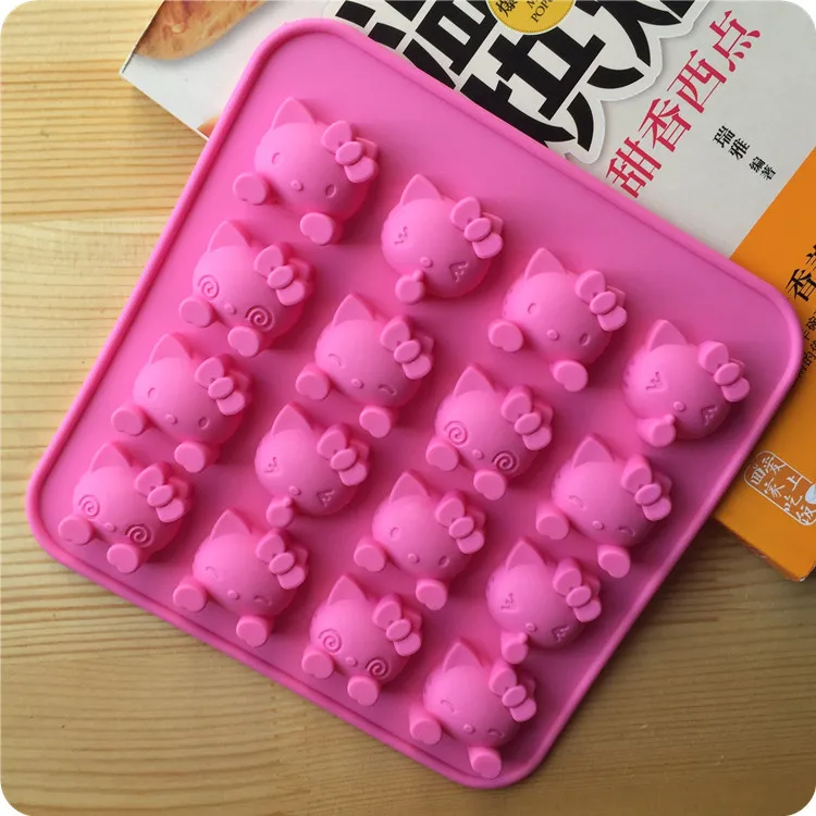 16pcs Sanrio Hello Kitty Silicon Mold Fondant Molds Baking Accessories Cake Chocolate Ice Cube Pudding Cubes Moulds Pastry Tools