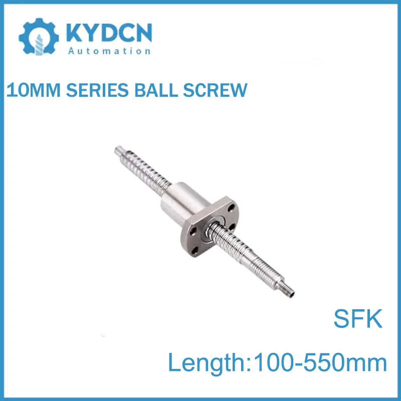 KYDCN 10mm Micro Ball Screw SFK1002 SFK1004 CNC Miniature Ball Screw 100mm-550mm Micro Ball Screw for 3D Printer