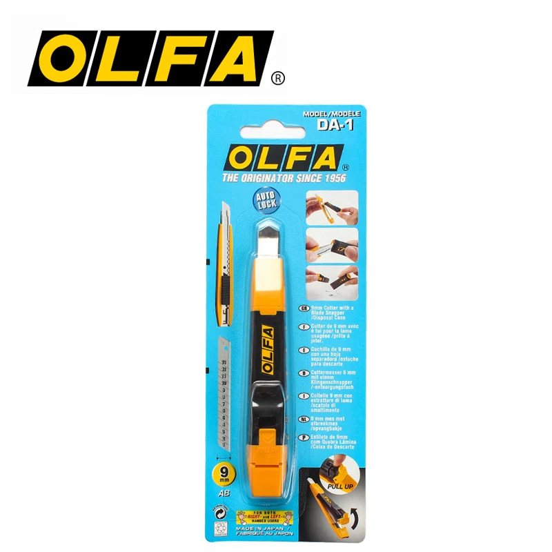 

OLFA DA-1 9 мм резак многофункциональный нож с защелкивающимся лезвием Sanpper/Утилизация чехол Авто замок ножи для творчества для резки обоев инструменты для рукоделия